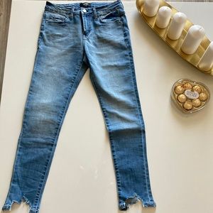 Vervet Destructed Cuff Jeans, Ankle Skinny Fit